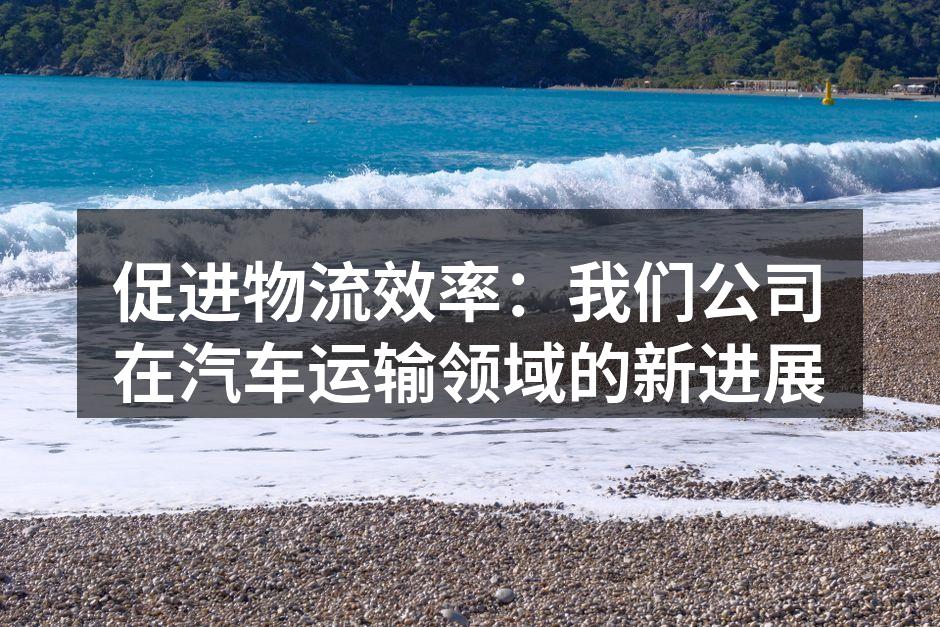 新技术助力运输效率提升